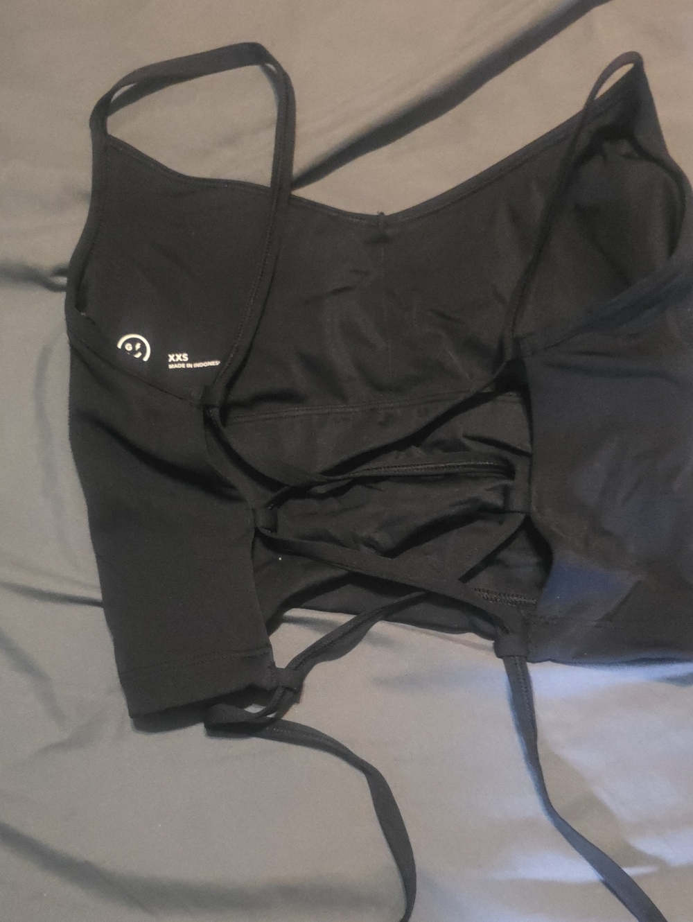 Gilly Hicks Black Adjustable Strappy Crop Top Size XXS